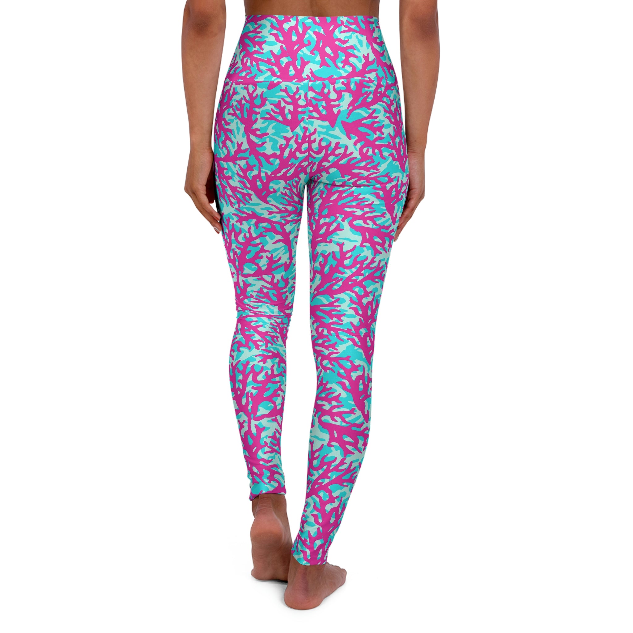 SHE REBEL - Neon Coral Yoga Leggings